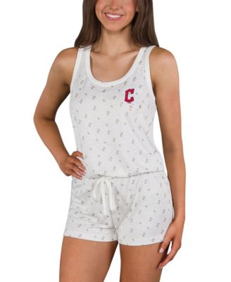 Women's Cream Cleveland Guardians Gardner Hacci Knit Romper