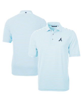 Men's Powder Blue Atlanta Braves Virtue Eco Pique Stripe Polo Shirt
