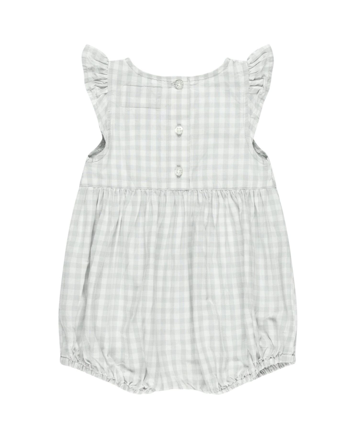 Baby Girls Gray Vanderbilt Commodores Cara Gingham Ruffled Bodysuit