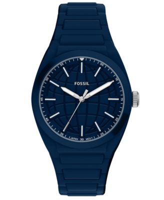 Men's Everett Three-Hand Navy Silicone Watch 42mm