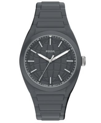 Men's Everett Three-Hand Gray Silicone Watch 42mm