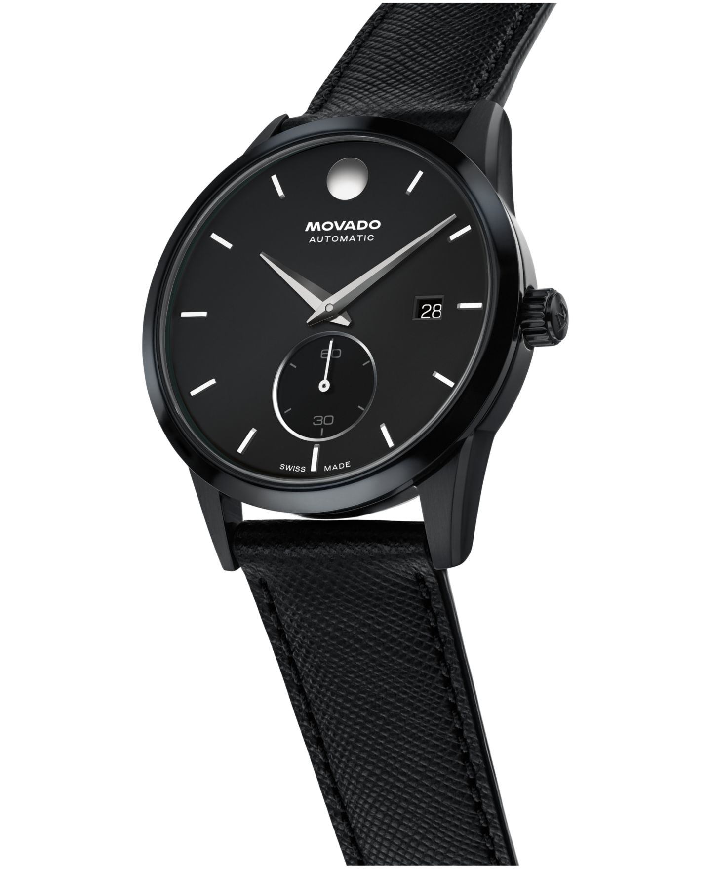 Мужские часы Movado Museum Taga Swiss Automatic Black Leather 40mm — фото 2