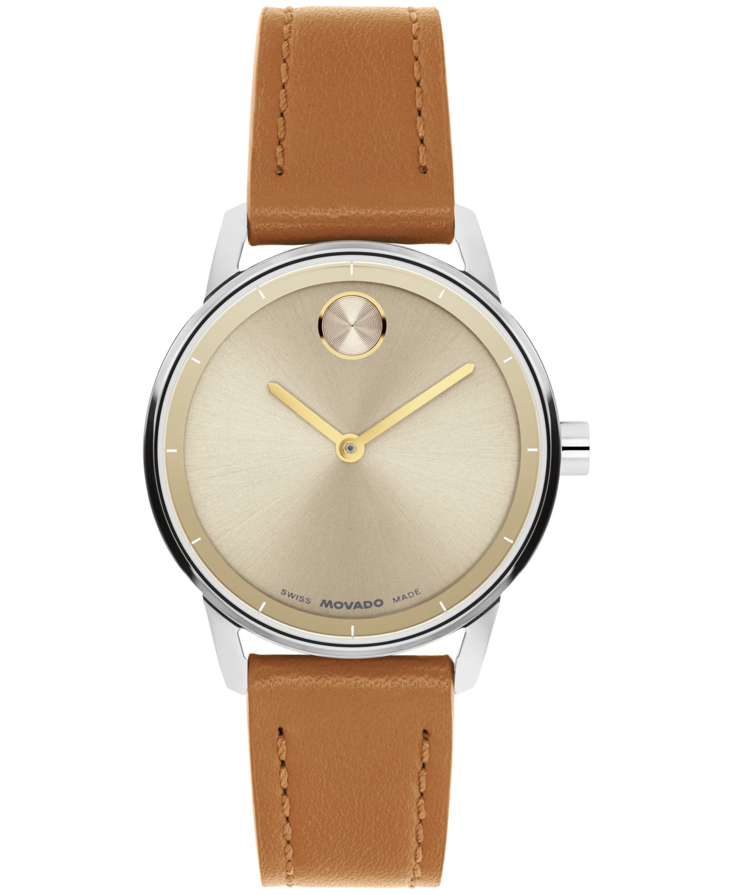 Women's Bold Echo Swiss Quartz Cognac Leather Watch 30mm