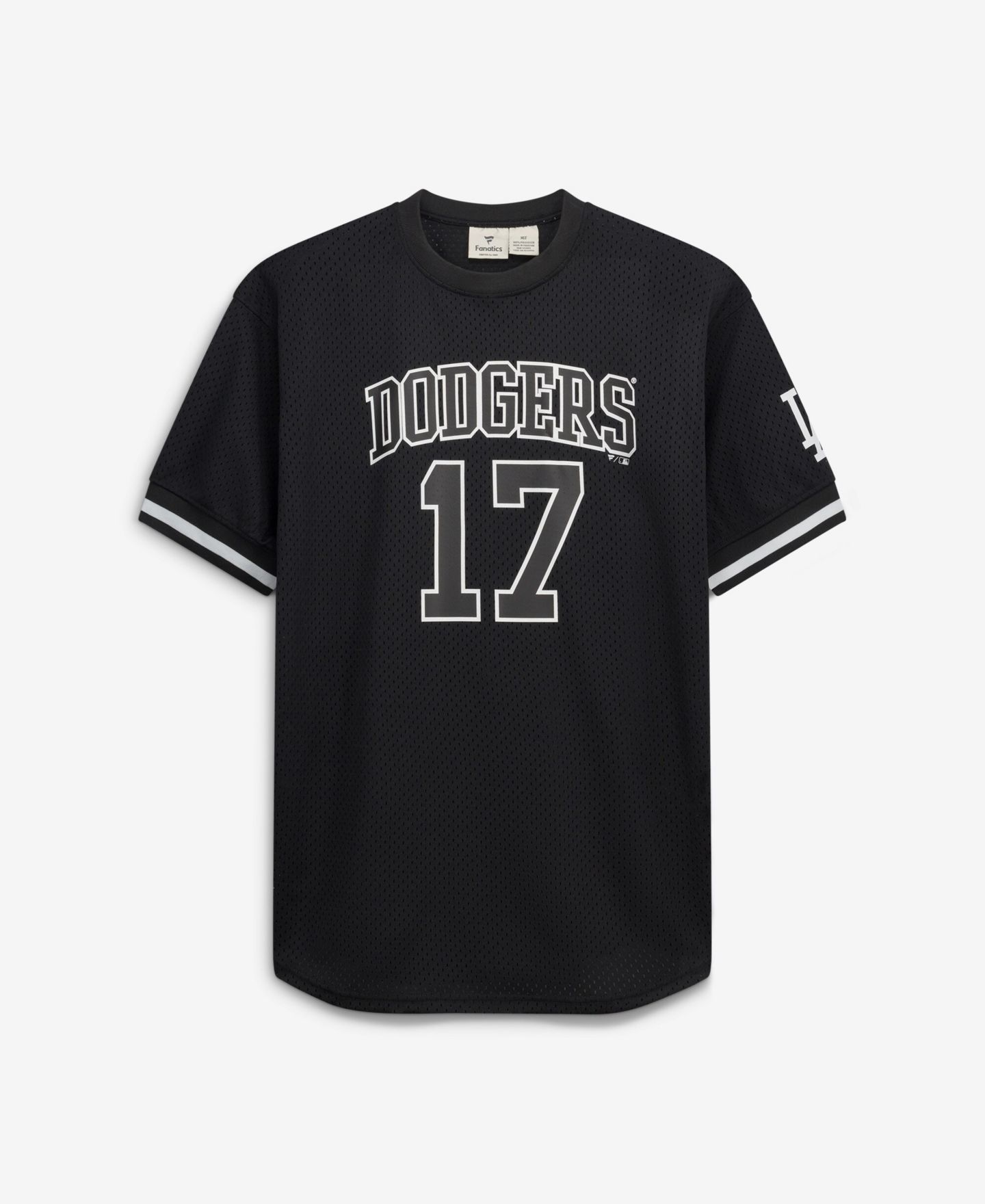 Мужской топ Fanatics Shohei Ohtani Black/White Los Angeles Dodgers Big & Tall Heavyweight Mesh Jersey — фото 3