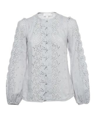 Women's Iris Broderie Anglaise Linen Blouse