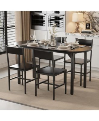 5Pieces Modern Kitchen Dining Table Set with 4 Chairs for Kitchen and Dining Room