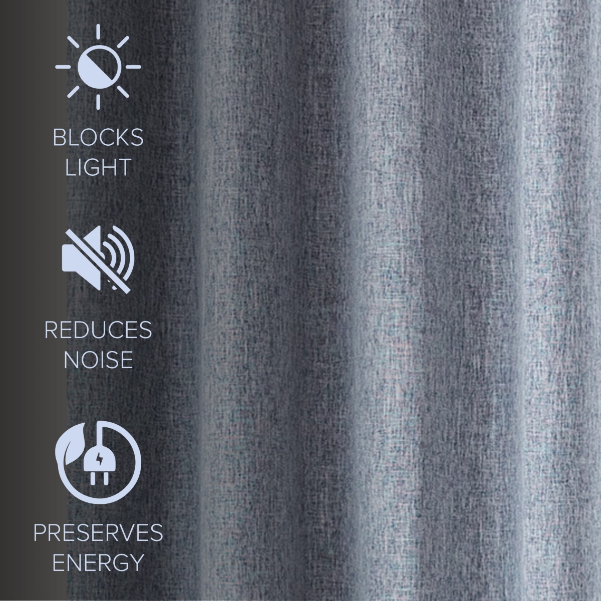 Awesome Home Linen Texture Blackout Grommet Curtains Pair (2 Panels