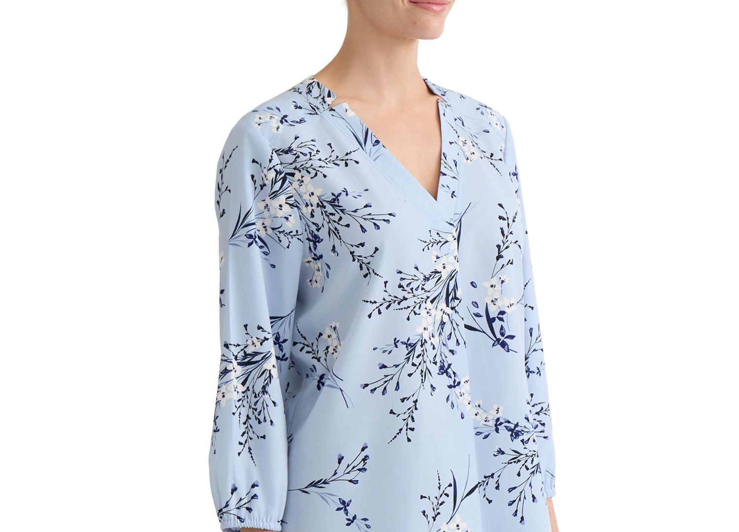 Plus Size Printed V-Neck Top