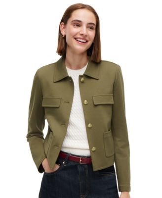 Women's Ponte Knit Band Collar Jacket