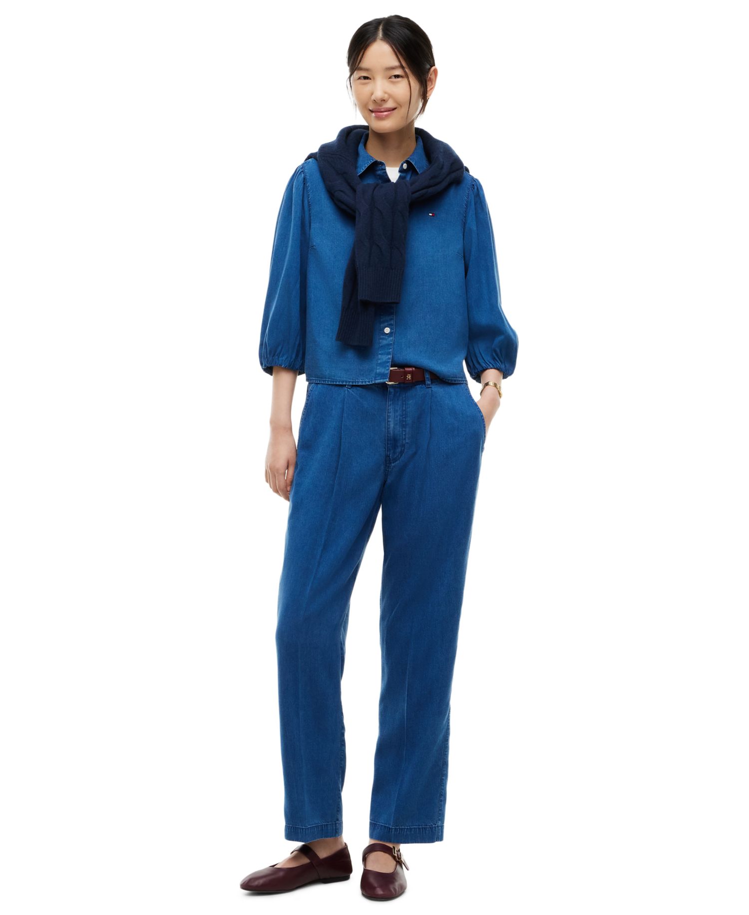 Women's Chambray Tapered Pants
