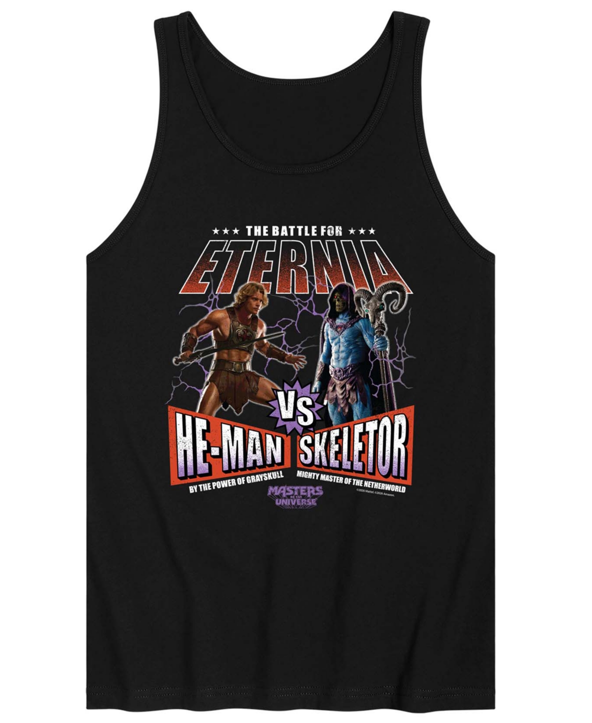 Airwaves Men's Masters Of The Universe He-man Vs Skeletor Graphic Tank Top In Black