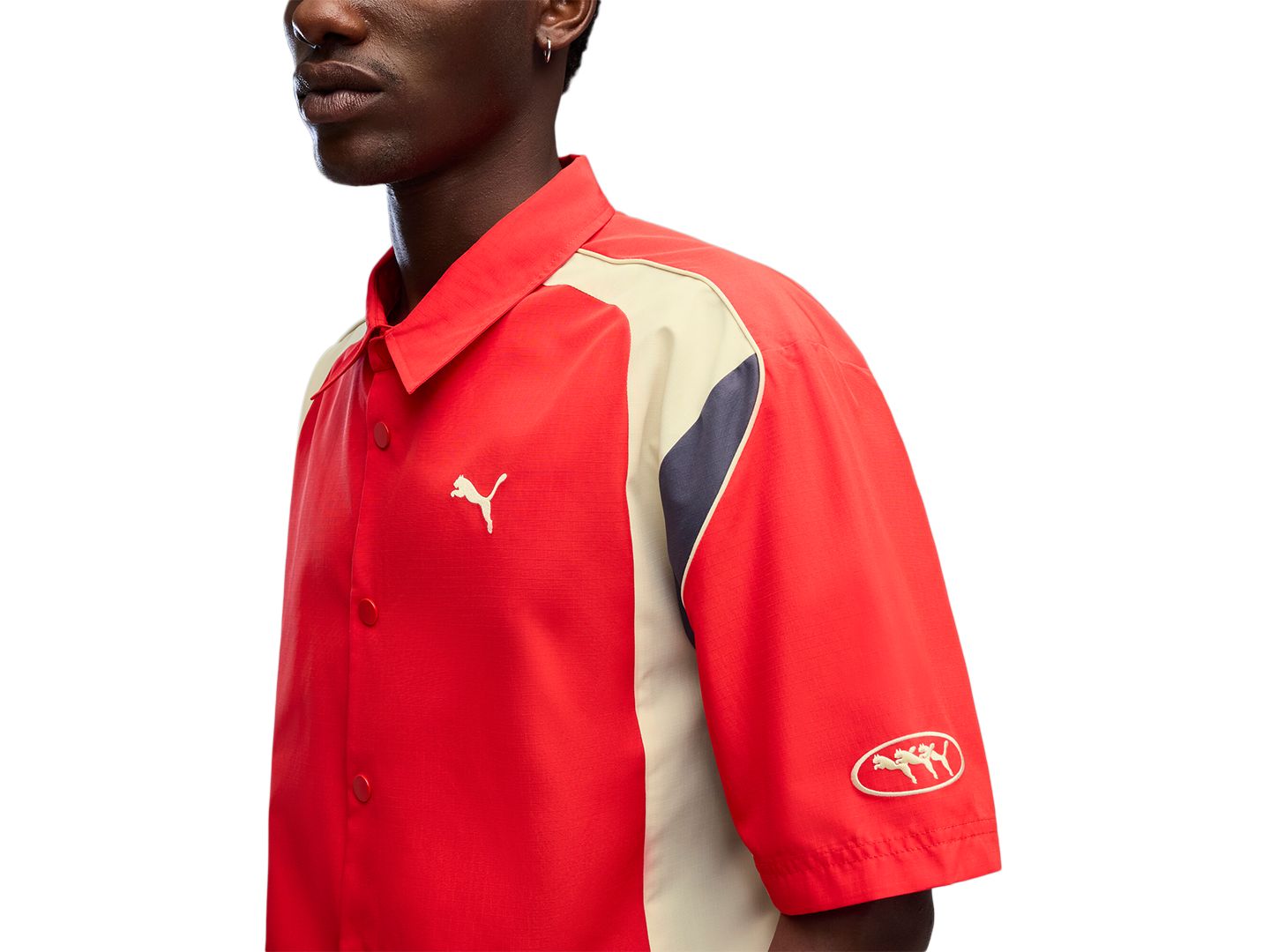 Мужская рубашка PUMA Ringer Jersey, цвет: Красный — фото 3