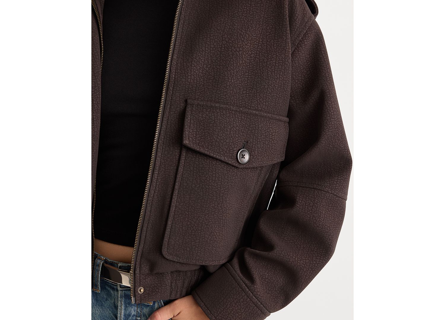 Women's Removable Faux Fur Collared Jacket