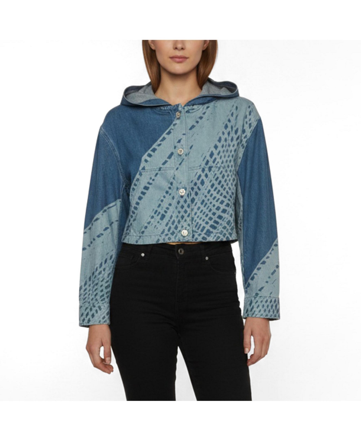 Pre-Owned Loewe Women's X Paula's Ibiza Tie Dye Denim Cropped Jacket - Blue