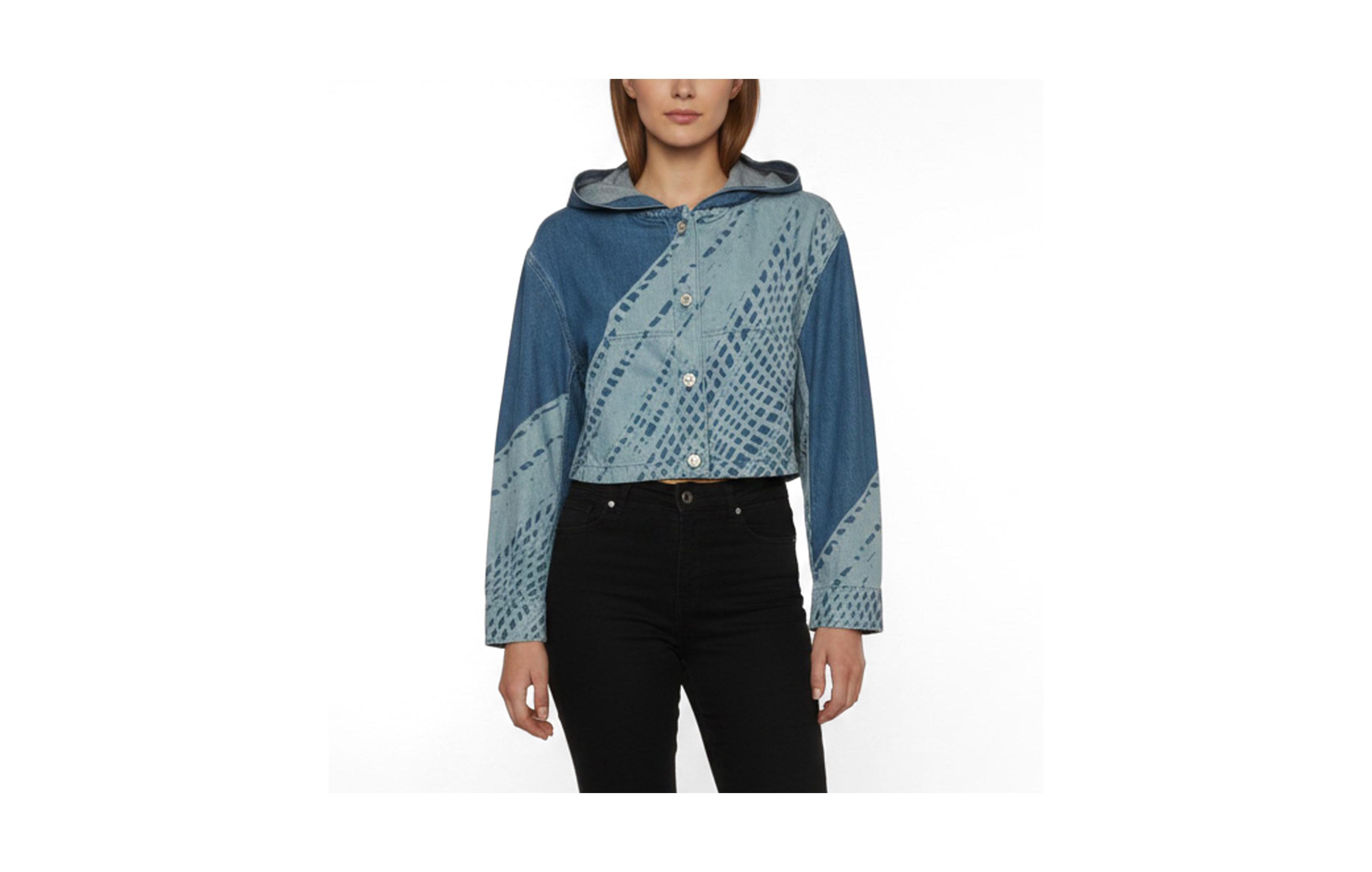 Pre-Owned Loewe Women's X Paula's Ibiza Tie Dye Denim Cropped Jacket