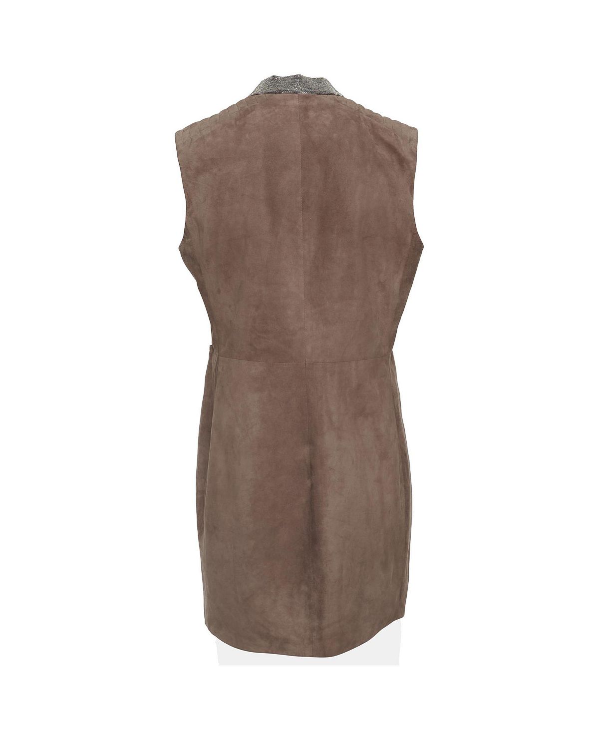 Pre-Owned Brunello Cucinelli Women's Suede Monili Long Vest view 2 — MAYCSS fashion products