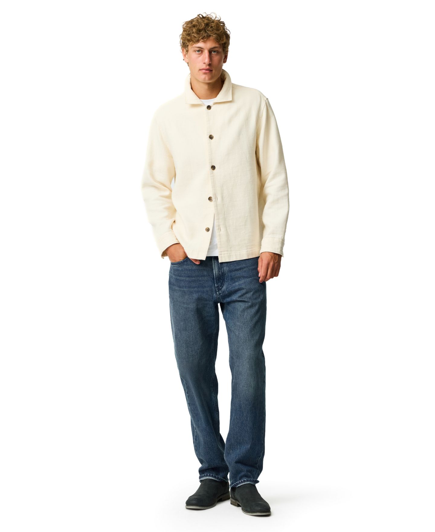 Мужская рубашка Rodd & Gunn Rodd Gunn Newland Pass Cotton Overshirt, цвет: Натуральный — фото 11