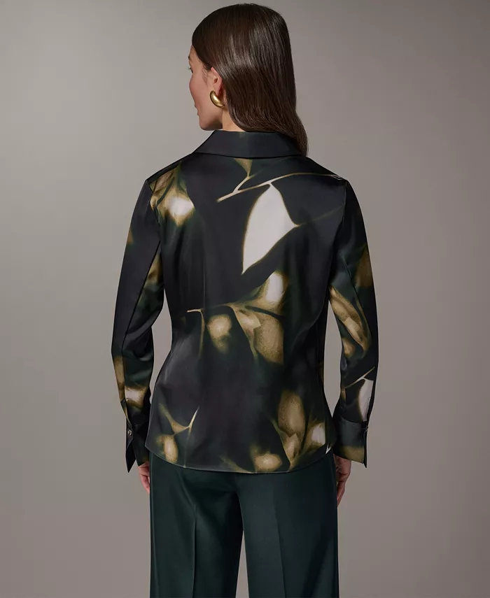 Women's Printed V-Neck Long-Sleeve Blouse - thumbnail 5