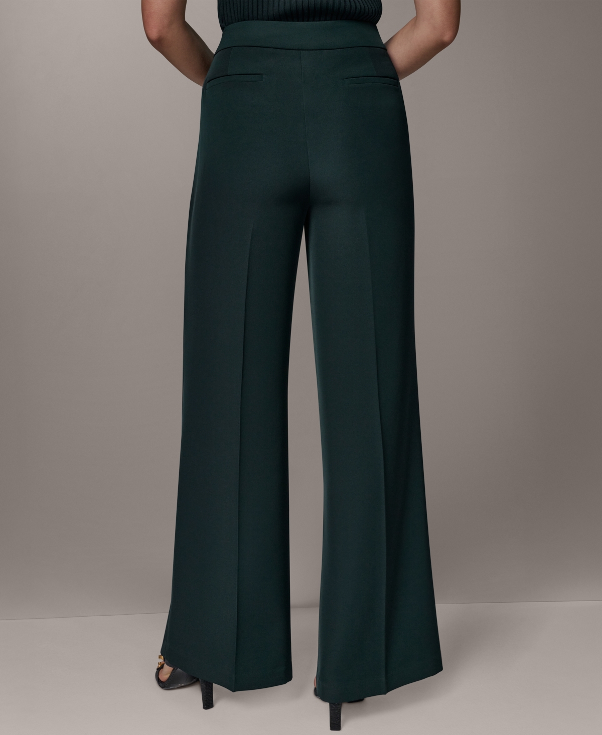 Donna Karan New York Women's Mid-Rise Wide-Leg Pants
