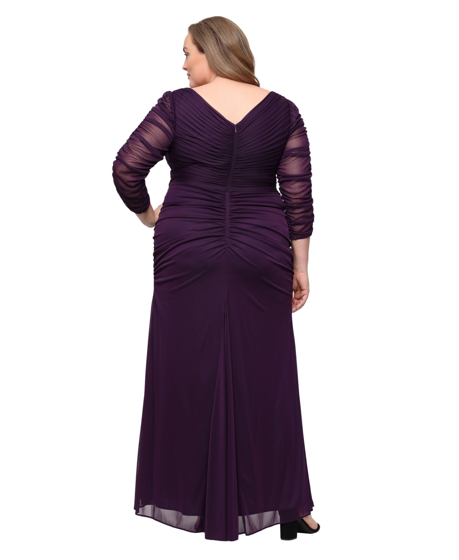 Plus Size Ruched Detail Ball Gown