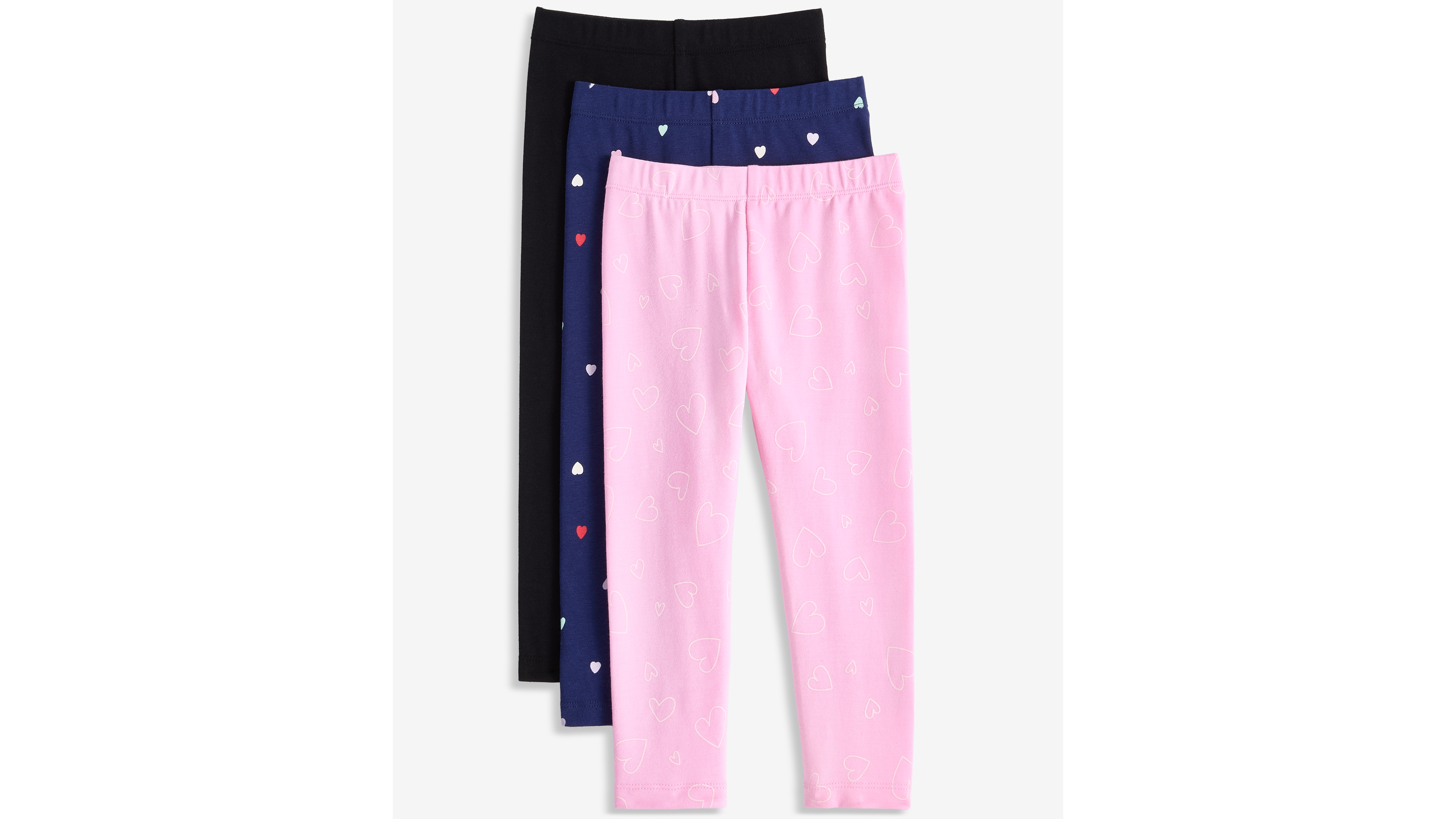 Epic Threads Toddler Girls' 12M-5T Solid and Heart-Print Leggings, 3-Pack, Macy's Exclusive