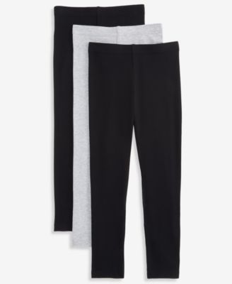 Toddler Girls' 12M-5T Solid and Heathered Leggings, 3-Pack