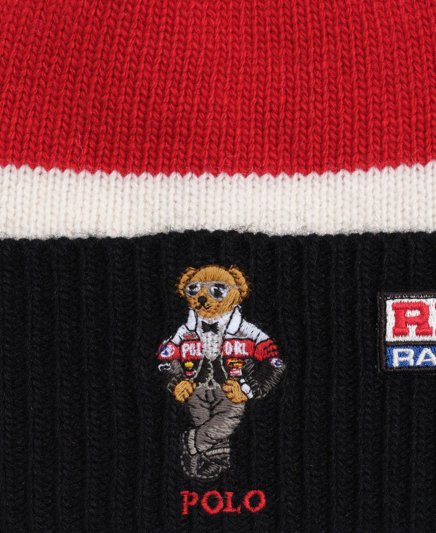 Мужская шапка Polo Ralph Lauren Colorblock Holiday Bear Beanie Hat, цвет: Красный — фото 3