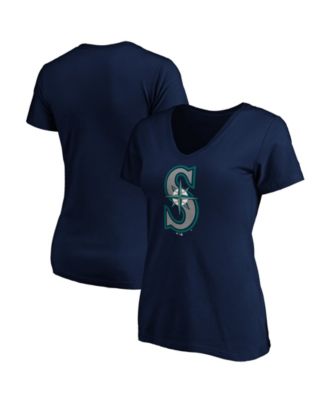 Women's Navy Seattle Mariners V-Neck T-Shirt