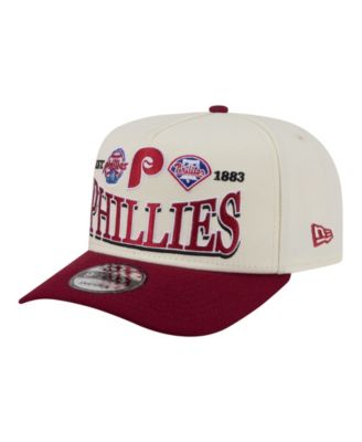 Men's Cream Philadelphia Phillies Throwback Tri-Hit A-Frame 9FIFTY Adjustable Hat