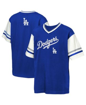 Big Boys and Girls Royal Los Angeles Dodgers Big League Base Runner Ringer T-Shirt