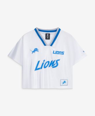 Women's White Detroit Lions Sport Classics Boxy Cropped Fashion Jersey