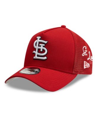Men's Red St. Louis Cardinals Side Script 9FORTY A-Frame Trucker Adjustable Hat