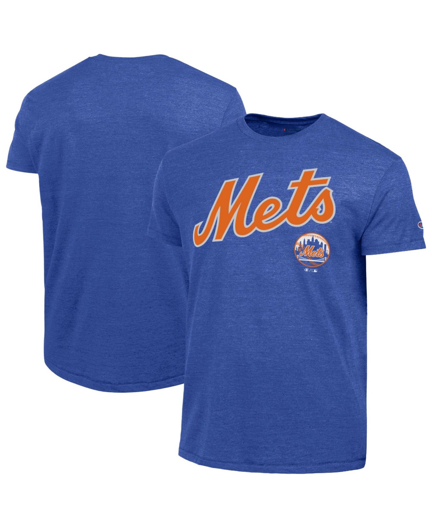 Men's Royal New York Mets Cooperstown Wordmark Lockup Tri-Blend T-Shirt