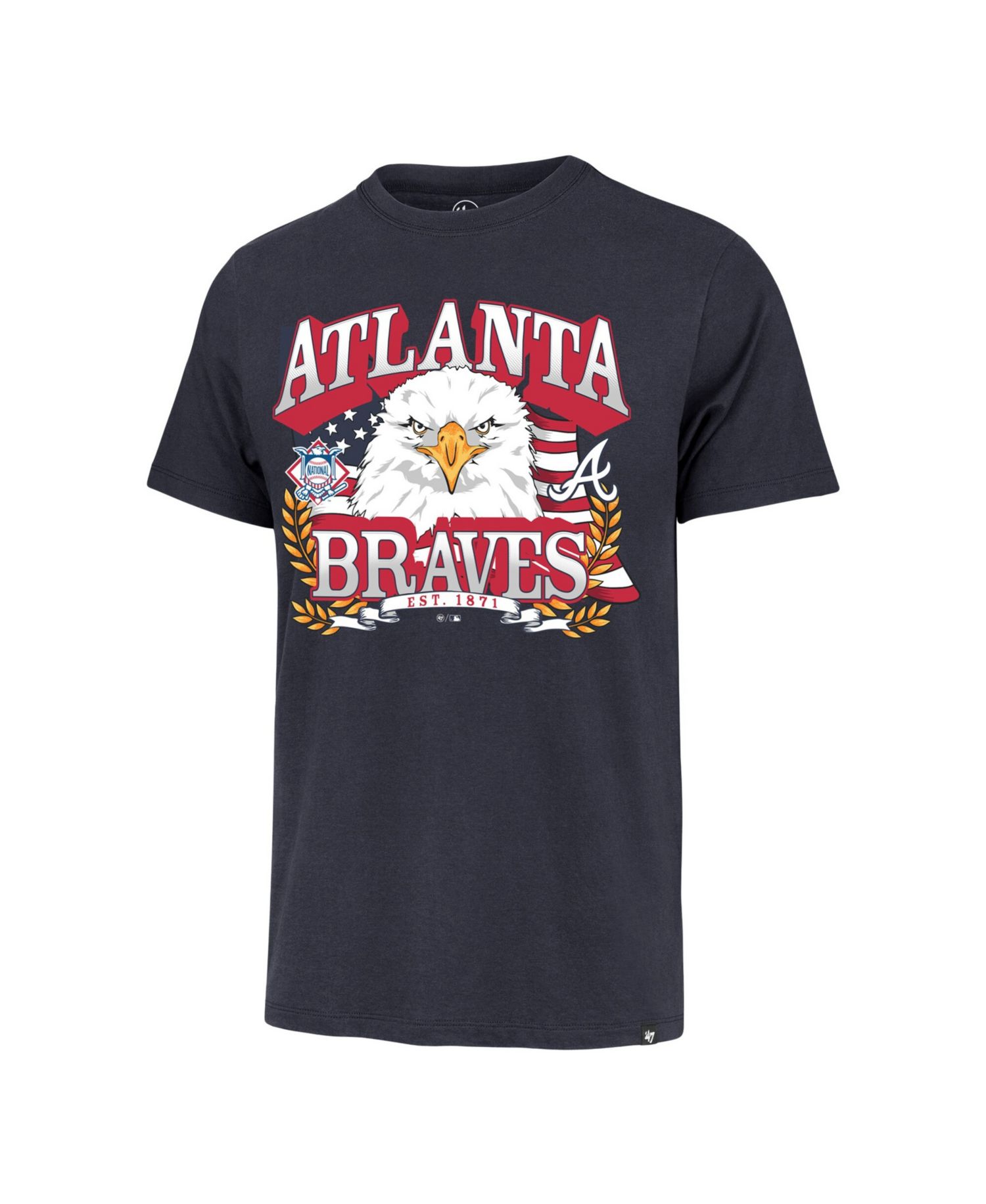 Men's Navy Atlanta Braves Americana Eagle T-Shirt