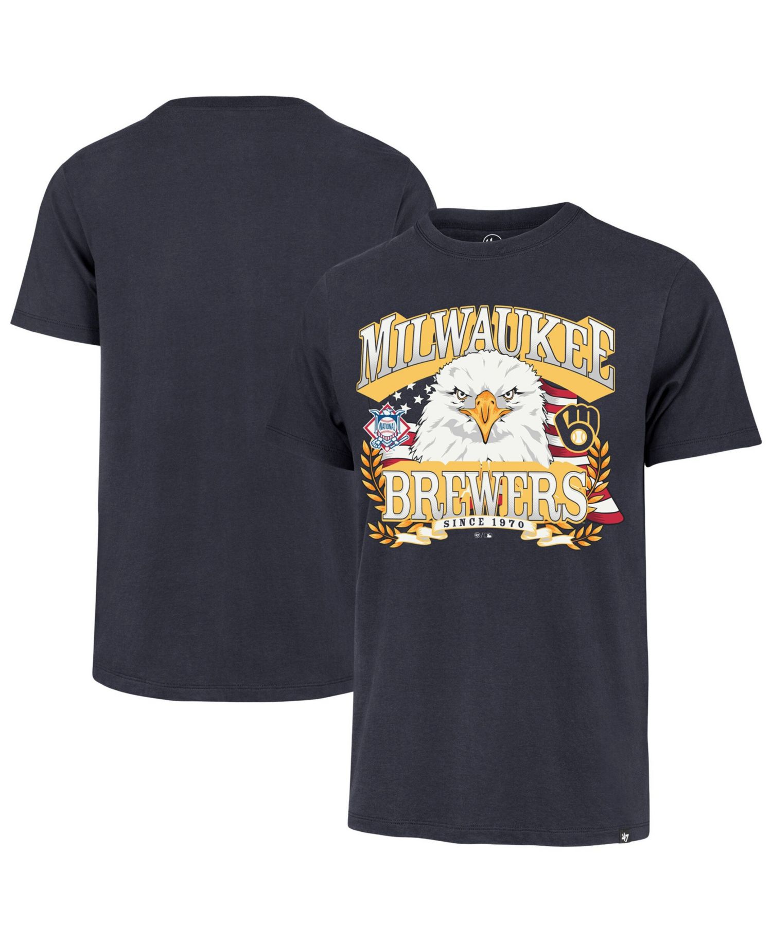 Men's Navy Milwaukee Brewers Americana Eagle T-Shirt