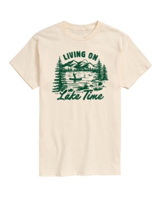 Men's Instant Message Living On Lake Time Graphic T-Shirt