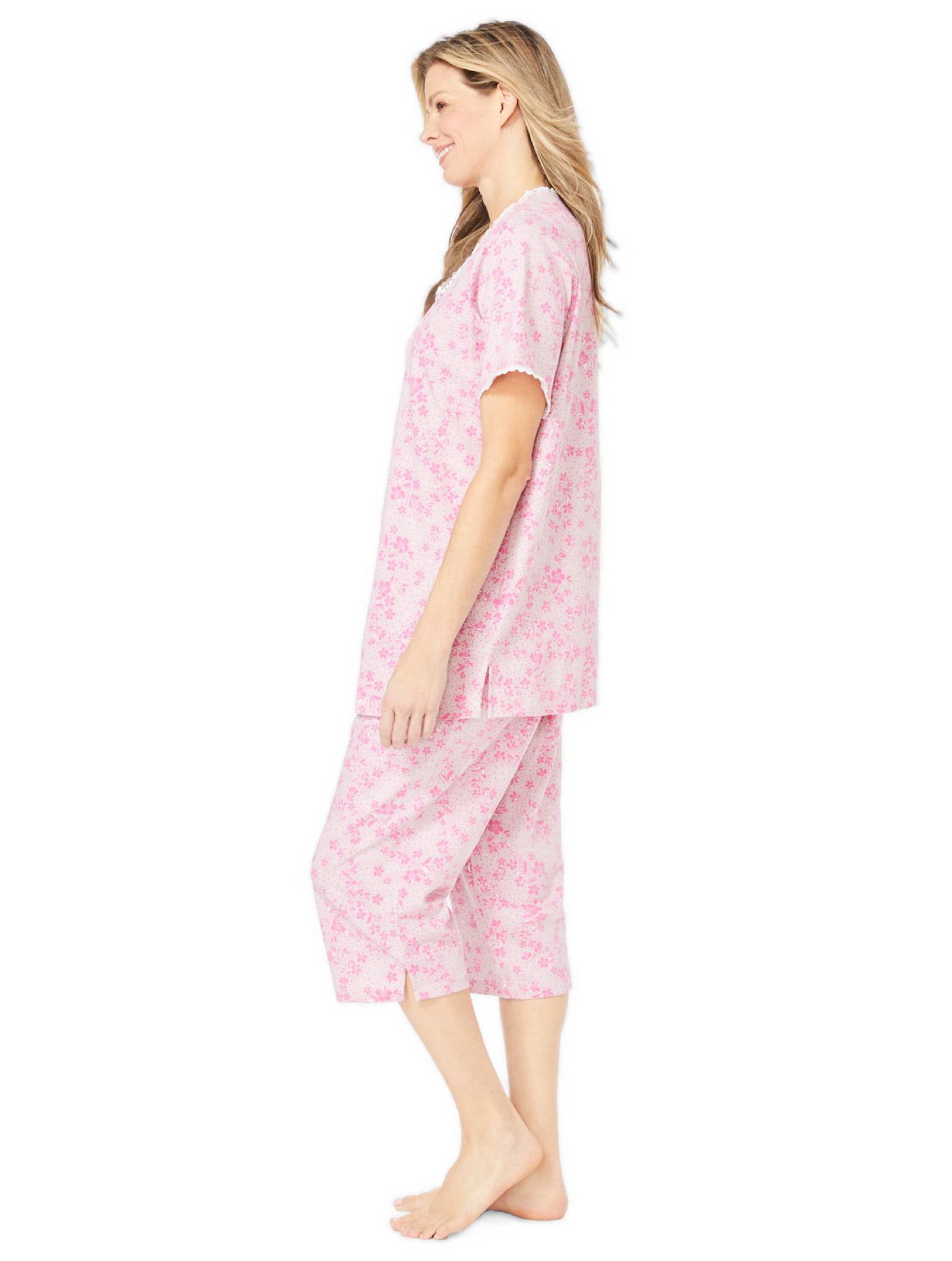 Women's Only Necessities 2-Piece Pintuck Tee and Capri Sleep Set