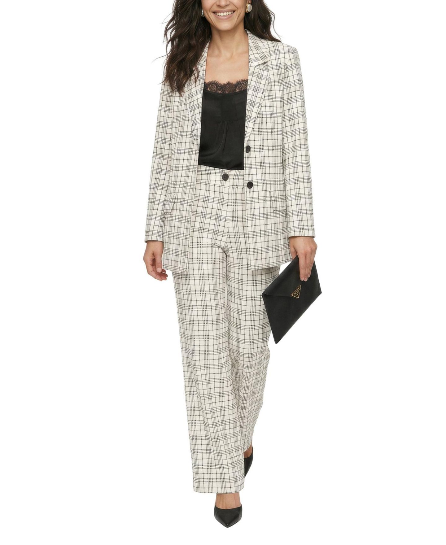 Женская куртка Lily and Lionel London Chess Blazer, цвет: Белый / Чёрный — фото 4