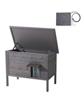 Heated Cat House Outdoor Feral Cat Shelter with Heating Pad Waterproof