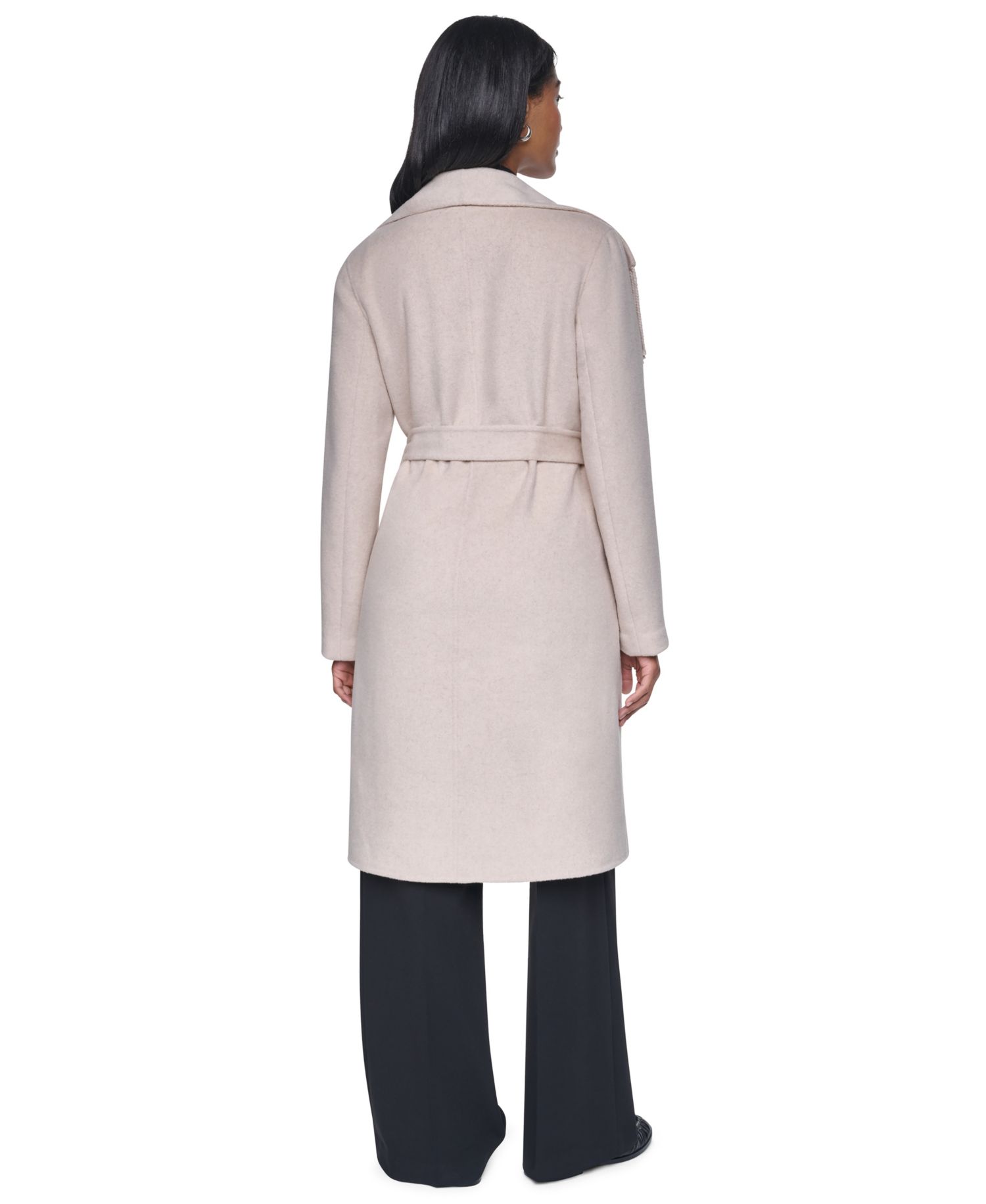 Women's Double Faced Fringe Wrap Coat