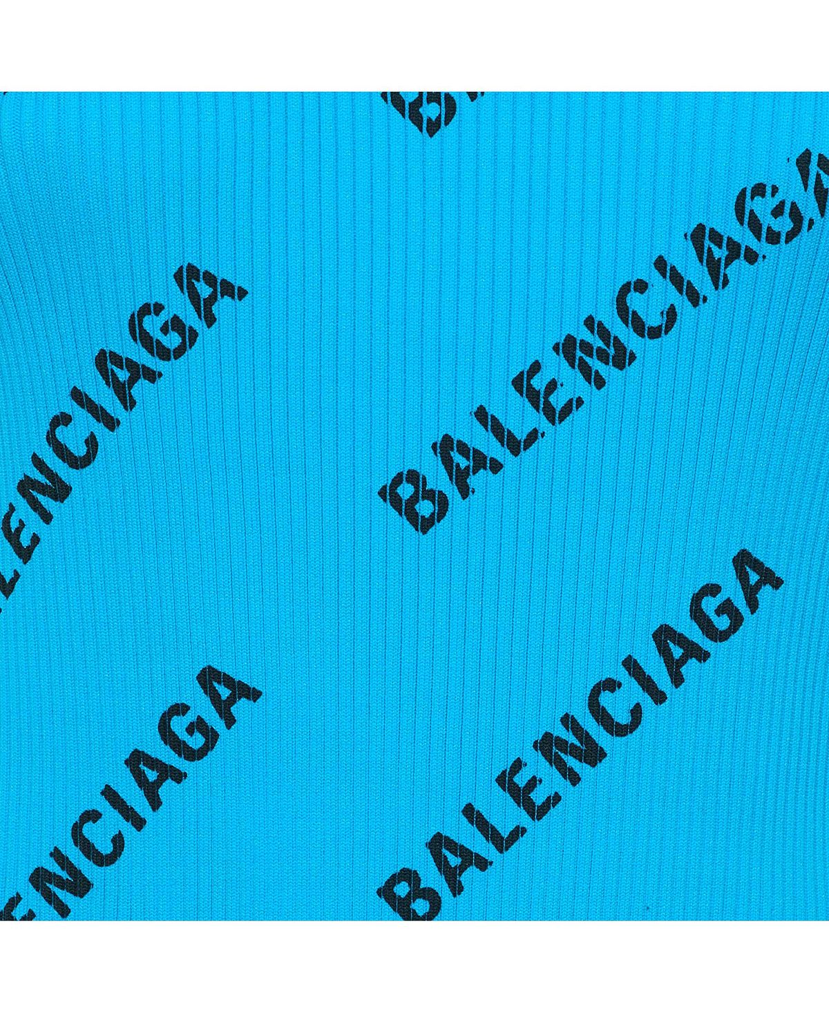 Pre-Owned Balenciaga Women's Logo Print Rib Knit Wrapped Midi Dress view 3 — MAYCSS fashion products