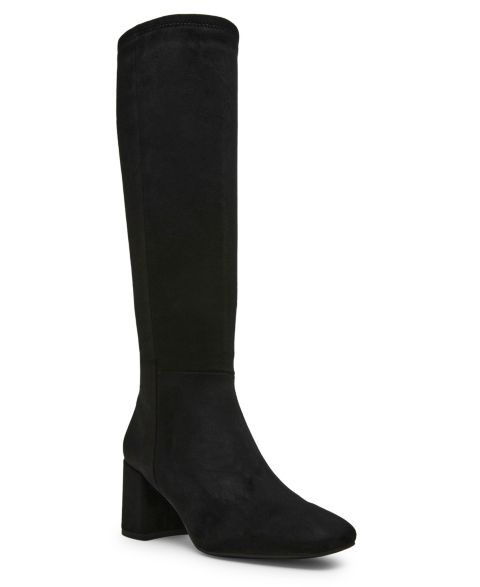 Женские ботинки Anne Klein Lory Block Heel Tall, цвет: Чёрный замшевый