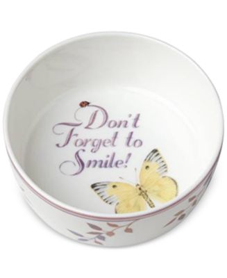 Lenox - Butterfly Meadow Everyday Celebrations Don't Forget To Smile Bowl