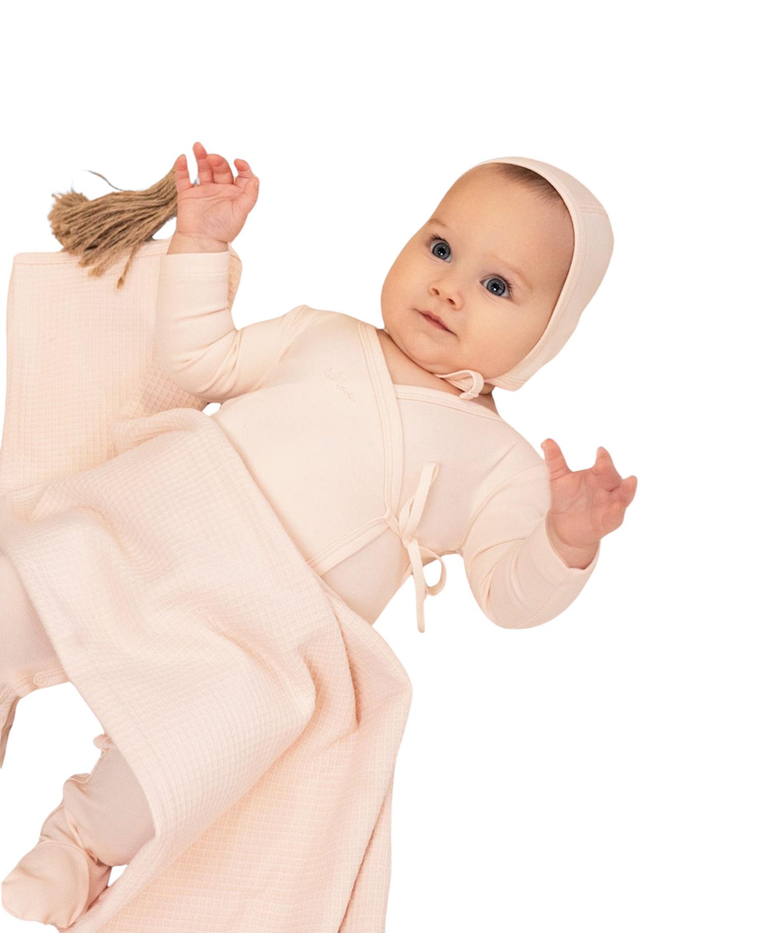 Baby ( 1M to 12M ) Lil Love Embroidered Wrap Footie and Bonnet