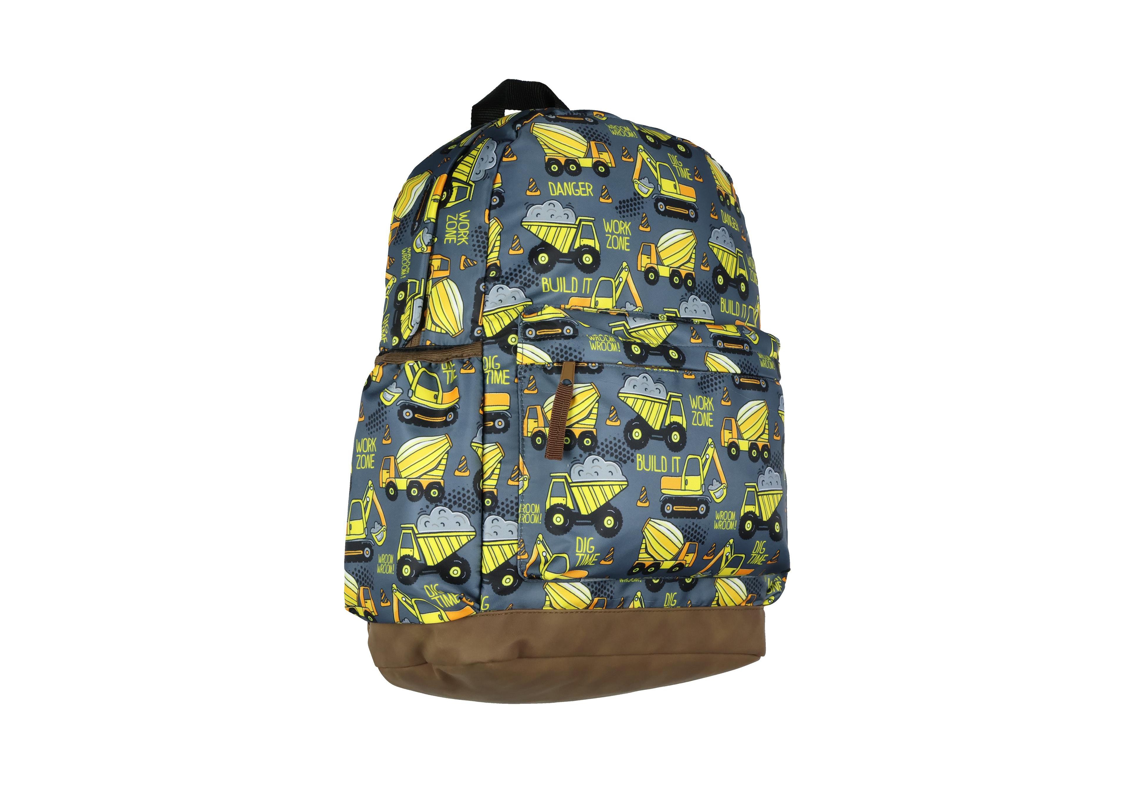 Intimo Dump Trucks 16 Inch Construction Vehicles All Over Print School Book Bag
