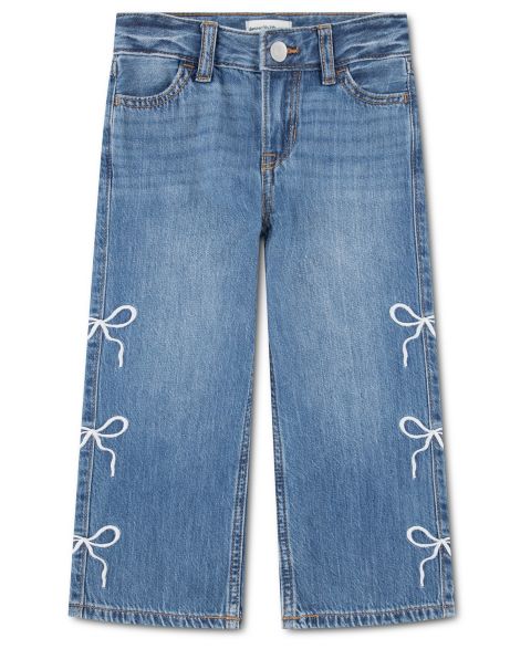 Джинсы abercrombie kids Bow Baggy Jeans для девочек-малышей, цвет: Синий