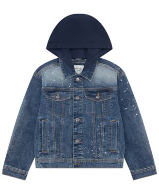 Boys' 5-18 Long-Sleeve Hooded Denim Jacket