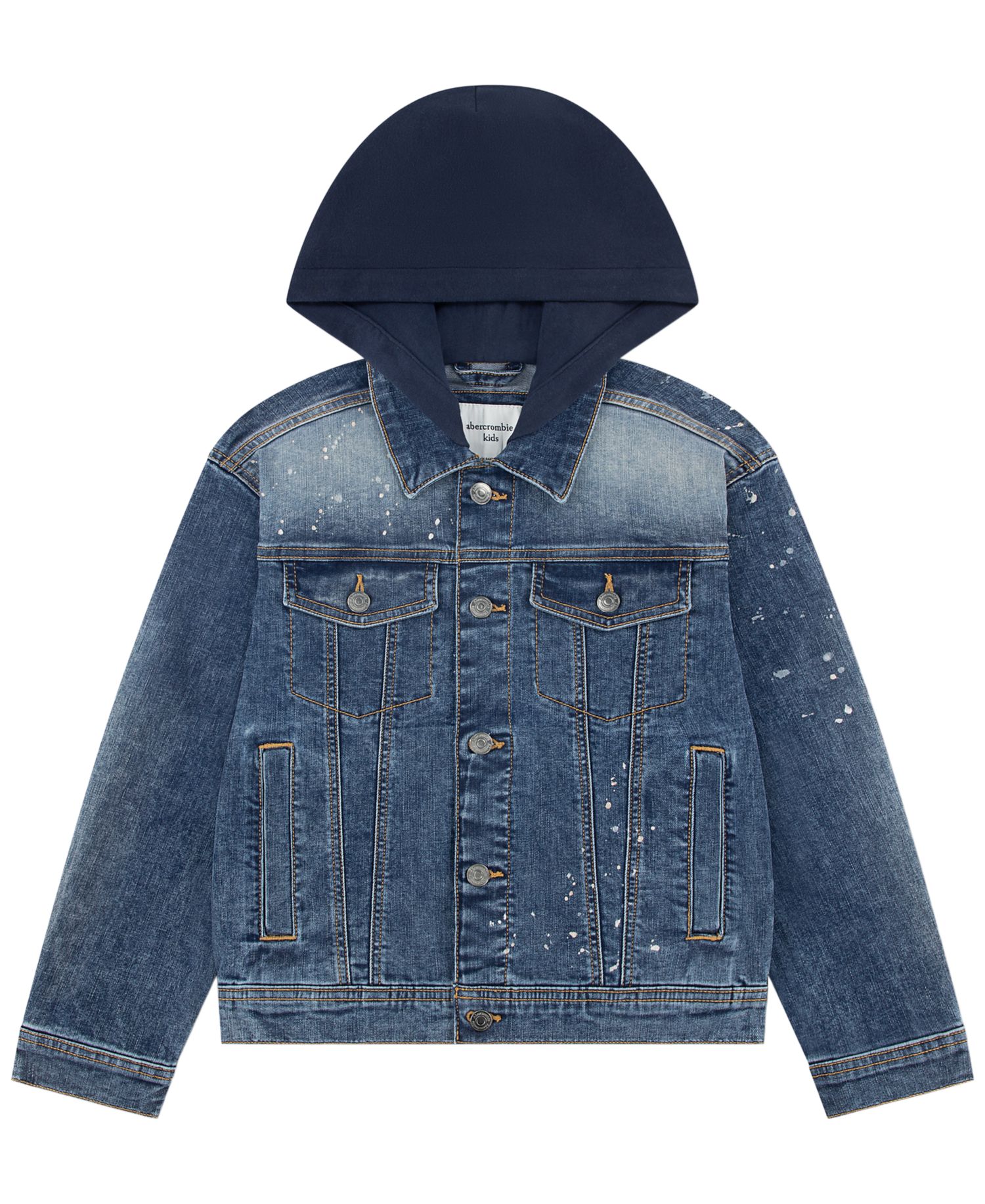 Boys' 5-18 Long-Sleeve Hooded Denim Jacket