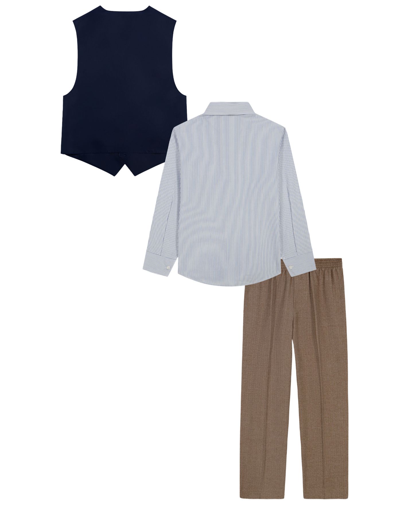 Детский комплект Nautica из 4 предметов: рубашка, жилет, брюки и бабочка, 2T-7, цвет: Коричневый меланжевый — фото 2
