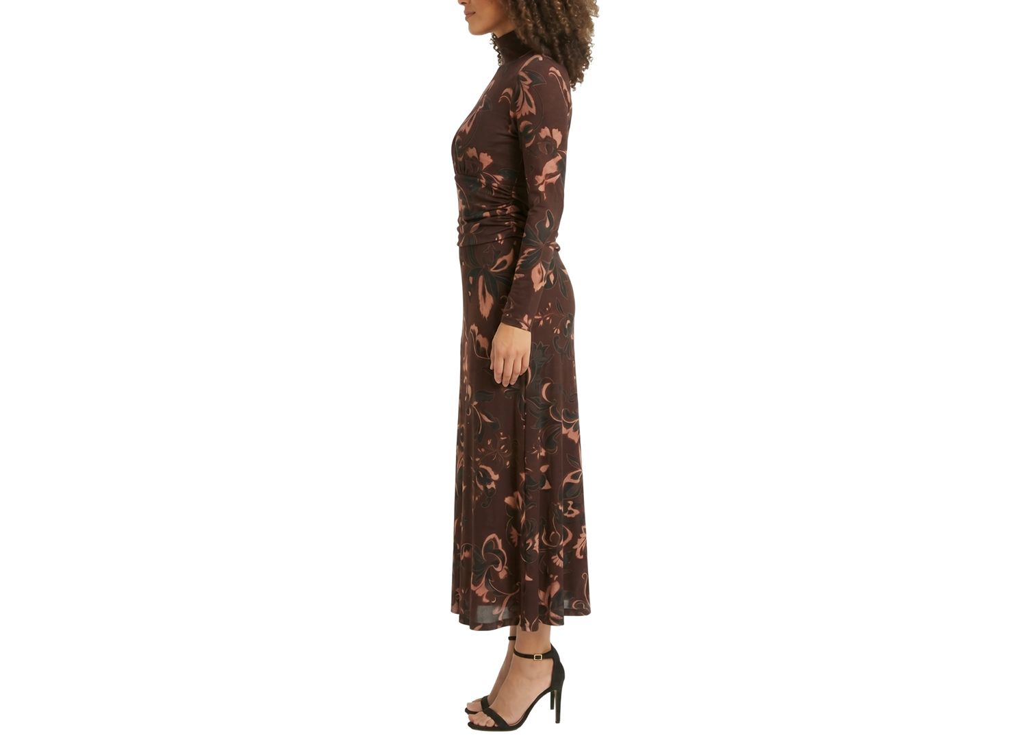 Petite A-Line Midi Turtleneck Dress